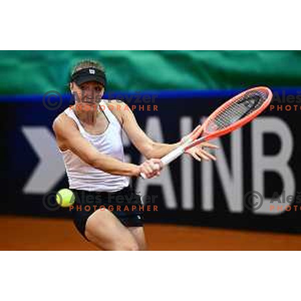 Nina Potocnik in action during Tennis match between Slovenia and China at Billie Jean King Cup in Velenje, Slovenia on November 11, 2022