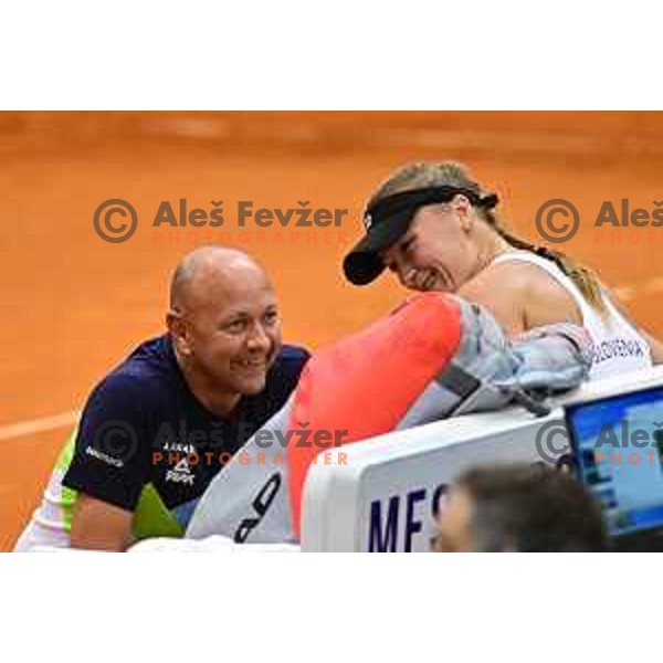 Andrej Krasevec during Tennis match between Slovenia and China at Billie Jean King Cup in Velenje, Slovenia on November 11, 2022