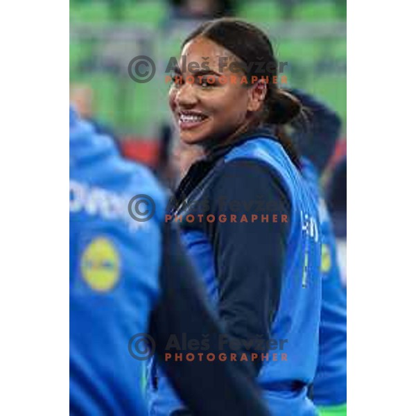 Elizabeth Omoregie during the handball match between Slovenia and Norway at Women\'s EHF Euro 2022 in Ljubljana, Slovenia on November 14, 2022