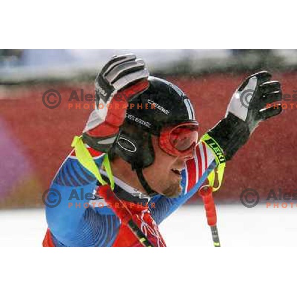 in the finish line of 2006 Torino Winter Olympic games men\'s downhill race in Borgata, Sestriere on February 12, 2006