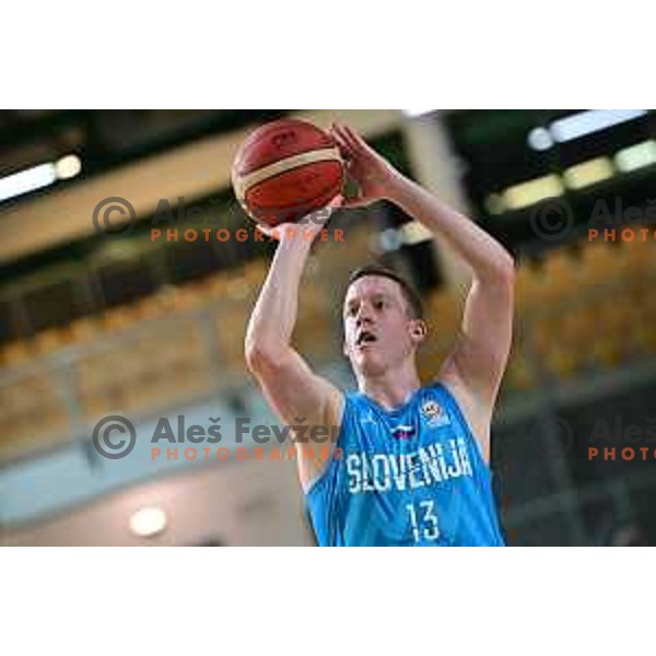 Miha Lapornik of Slovenia in action during World Cup 2023 Qualifiers basketball match between Slovenia and Germany in Koper, Slovenia on November 14, 2022