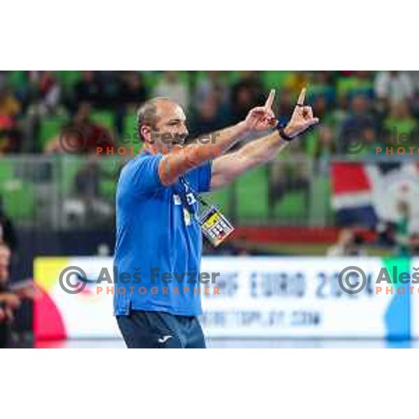 Dragan Adzic during the handball match between Slovenia and Norway at Women\'s EHF Euro 2022 in Ljubljana, Slovenia on November 14, 2022