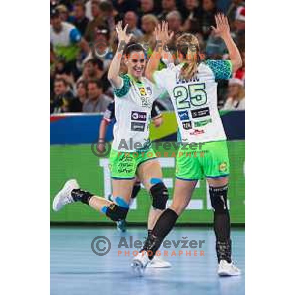 Alja Varagic in action during the handball match between Slovenia and Norway at Women\'s EHF Euro 2022 in Ljubljana, Slovenia on November 14, 2022