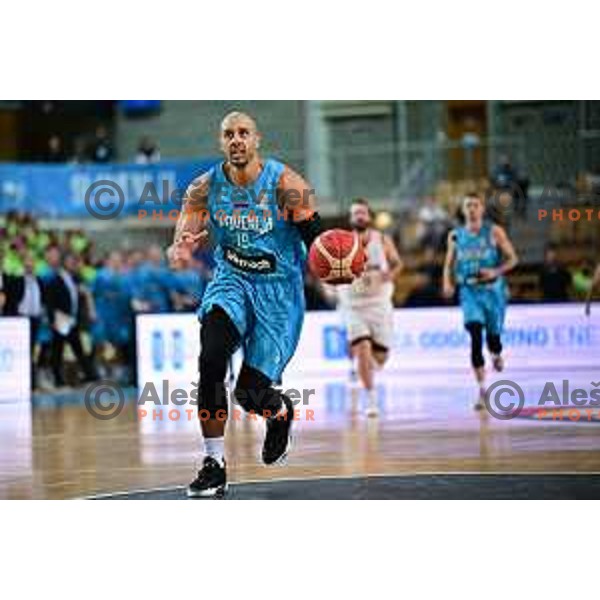 Jordan Morgan of Slovenia in action during World Cup 2023 Qualifiers basketball match between Slovenia and Germany in Koper, Slovenia on November 14, 2022