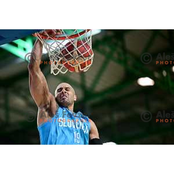 Jordan Morgan of Slovenia in action during World Cup 2023 Qualifiers basketball match between Slovenia and Germany in Koper, Slovenia on November 14, 2022