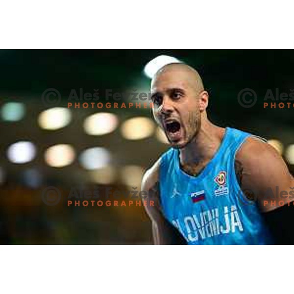 Jordan Morgan of Slovenia in action during World Cup 2023 Qualifiers basketball match between Slovenia and Germany in Koper, Slovenia on November 14, 2022