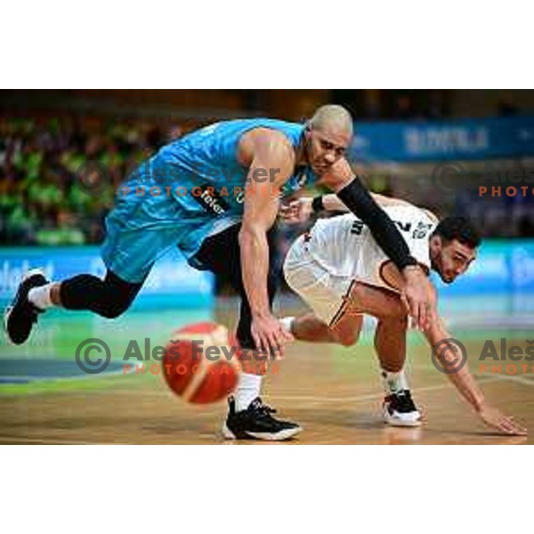 Jordan Morgan of Slovenia in action during World Cup 2023 Qualifiers basketball match between Slovenia and Germany in Koper, Slovenia on November 14, 2022