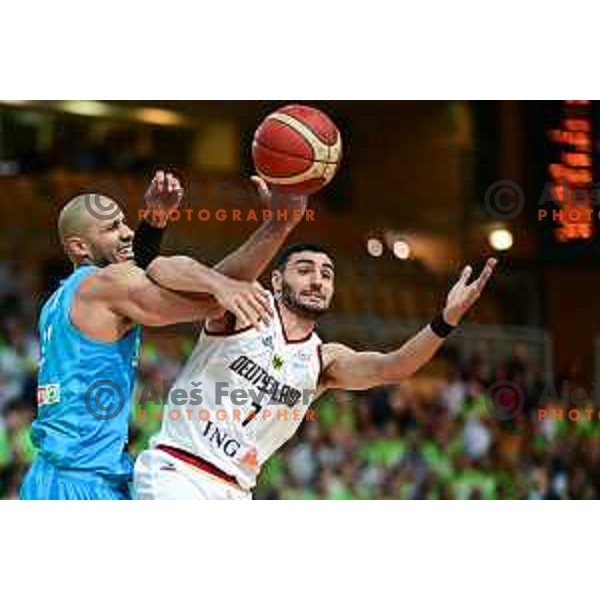 Jordan Morgan of Slovenia in action during World Cup 2023 Qualifiers basketball match between Slovenia and Germany in Koper, Slovenia on November 14, 2022