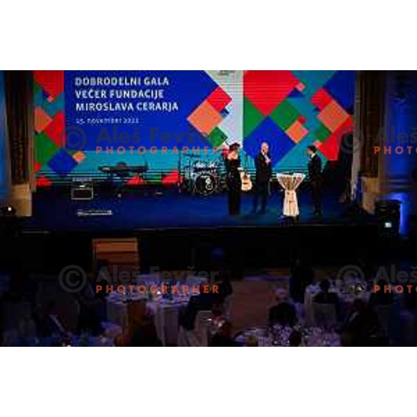 during OKS Charity event in partnership with Fundacija Miroslava Cerarja in Grand hotel Union, Ljubljana, Slovenia on November 15, 2022