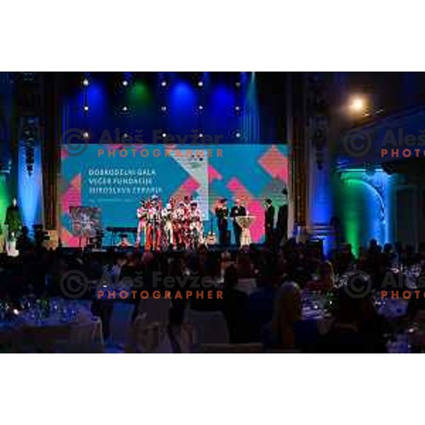 during OKS Charity event in partnership with Fundacija Miroslava Cerarja in Grand hotel Union, Ljubljana, Slovenia on November 15, 2022