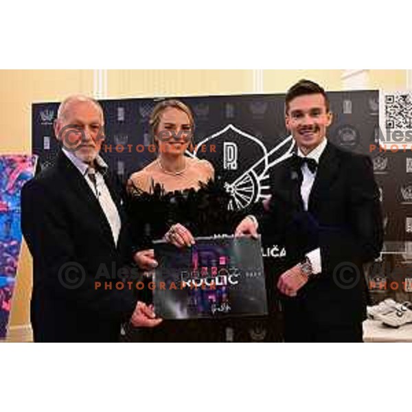 Miro Cerar, Tina Maze and Primoz Roglic during OKS Charity event in partnership with Fundacija Miroslava Cerarja in Grand hotel Union, Ljubljana, Slovenia on November 15, 2022