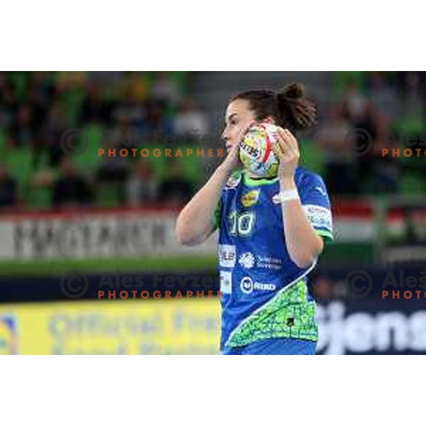 Tjasa Stanko in action during the handball match between Slovenia and Hungary at Women\'s EHF Euro 2022 in Ljubljana, Slovenia on November 16, 2022