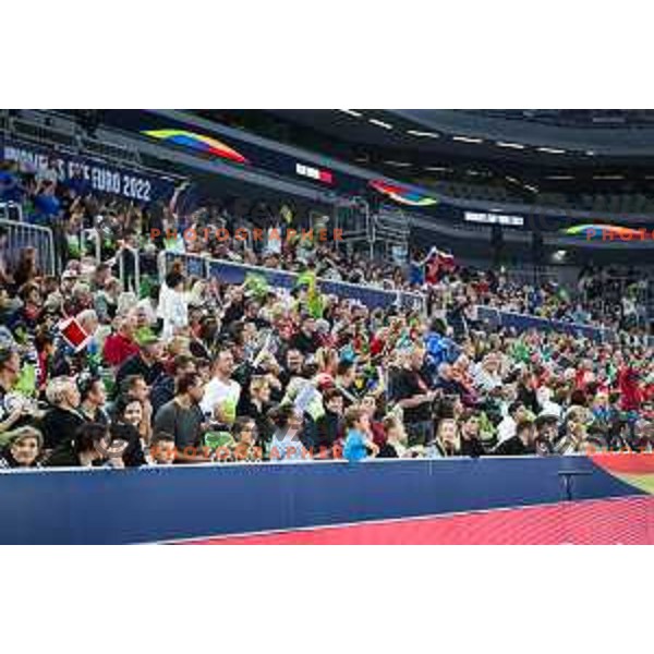 in action during the handball match between Slovenia and Hungary at Women\'s EHF Euro 2022 in Ljubljana, Slovenia on November 16, 2022