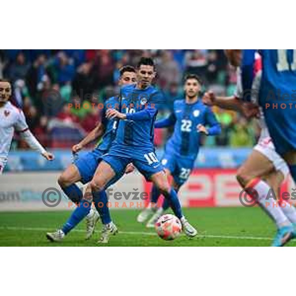 Miha Zajc In action at friendly football match between Slovenia and Montenegro in Ljubljana, Slovenia on November 20, 2022