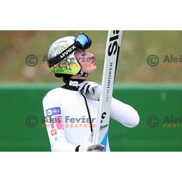 Domen Prevc of Slovenia Nordic ski jumping team during practice session in Kranj, Slovenia on November 21, 2022 