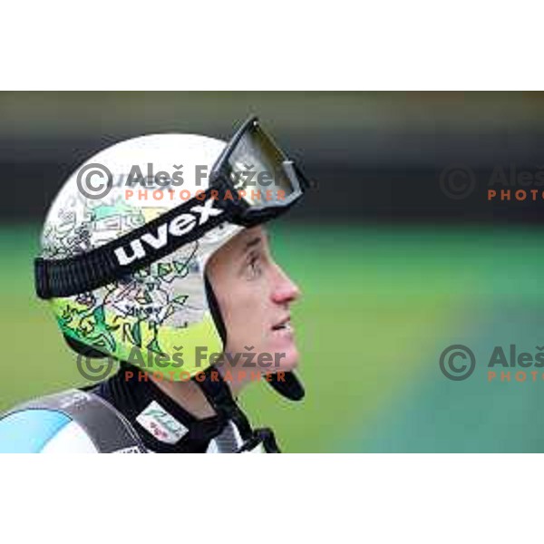 Peter Prevc of Slovenia Nordic ski jumping team during practice session in Kranj, Slovenia on November 21, 2022 