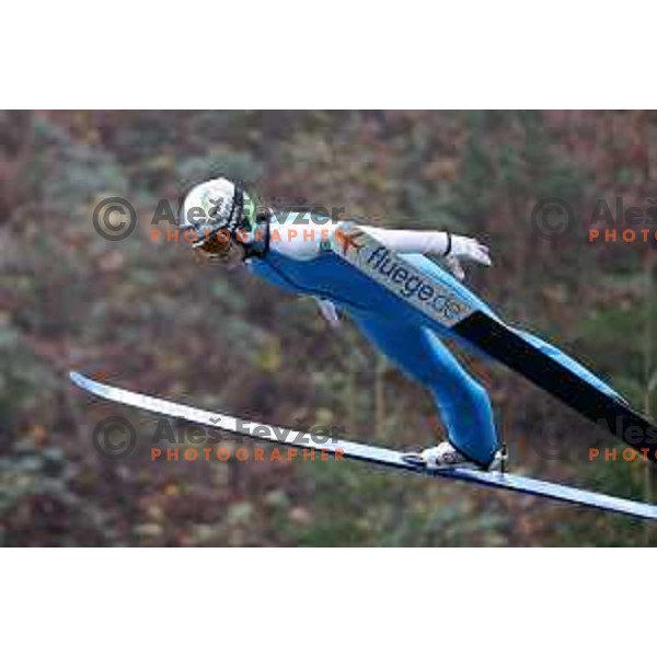 Ema Volavsek of Slovenia Nordic ski jumping team during practice session in Kranj, Slovenia on November 21, 2022 