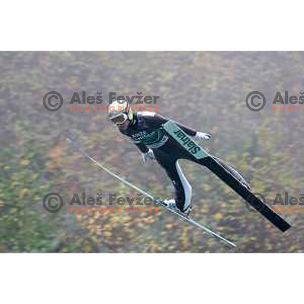 Anze Lanisek of Slovenia Nordic ski jumping team during practice session in Kranj, Slovenia on November 21, 2022 