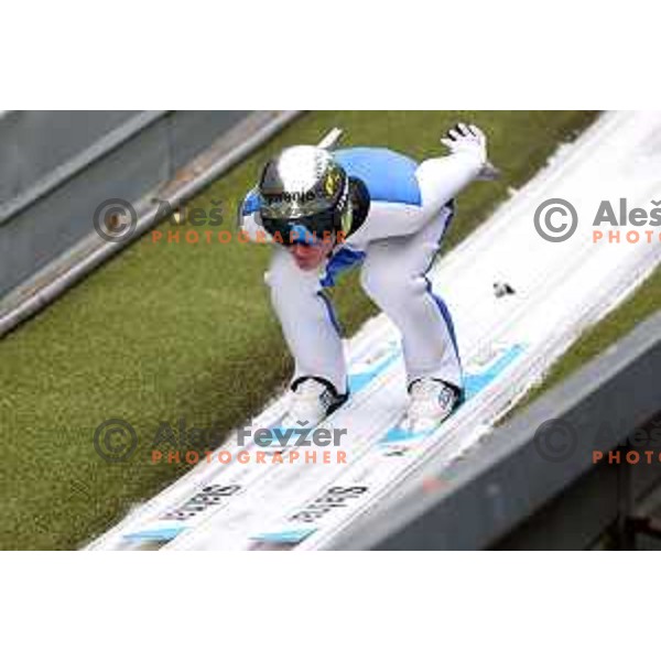 Domen Prevc of Slovenia Nordic ski jumping team during practice session in Kranj, Slovenia on November 21, 2022