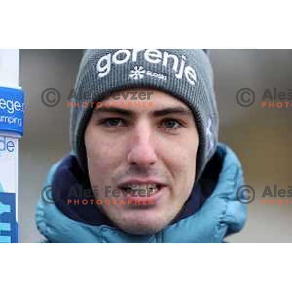 Timi Zajc of Slovenia Nordic ski jumping team during practice session in Kranj, Slovenia on November 21, 2022 