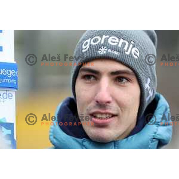 Timi Zajc of Slovenia Nordic ski jumping team during practice session in Kranj, Slovenia on November 21, 2022 