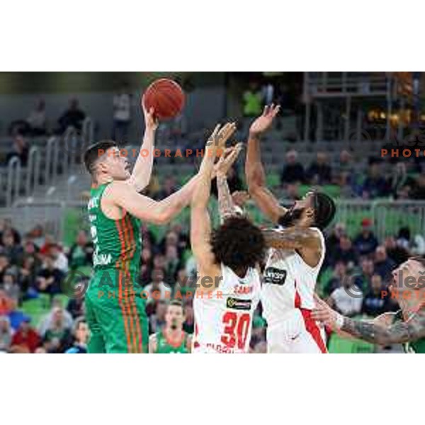 Amar Alibegovic in action during 7days EuroCup 2022-2023 regular season match between Cedevita Olimpija (SLO) and Prometey (UKR) in Stozice Arena, Ljubljana, Slovenia on November 22, 2022