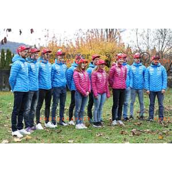 Ziva Klemencic, Anamarija Lampic and Polona Klemencic, memebers of Slovenia Biathlon team for 2022-2023 IBU season at press conference in Ljubljana, Slovenia on November 23, 2022