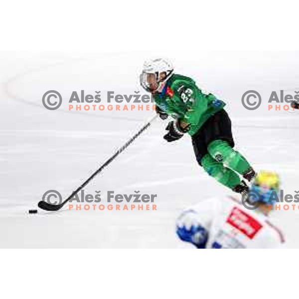 Jaka Sodja of SZ Olimpija in action during IceHL ice-hockey match between SZ Olimpija (SLO) and VSV (AUT) in Tivoli Hall, Ljubljana, Slovenia on November 23, 2022