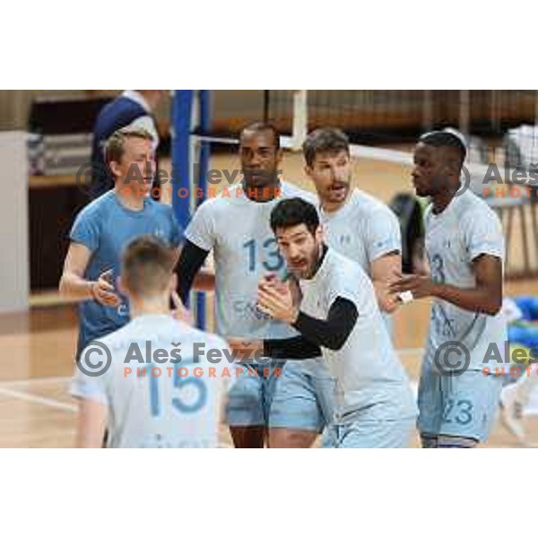 in action during MEVZA league volleyball match between Calcite Volley and Merkur Maribor in Tivoli Hall, Ljubljana, Slovenia on November 23, 2022