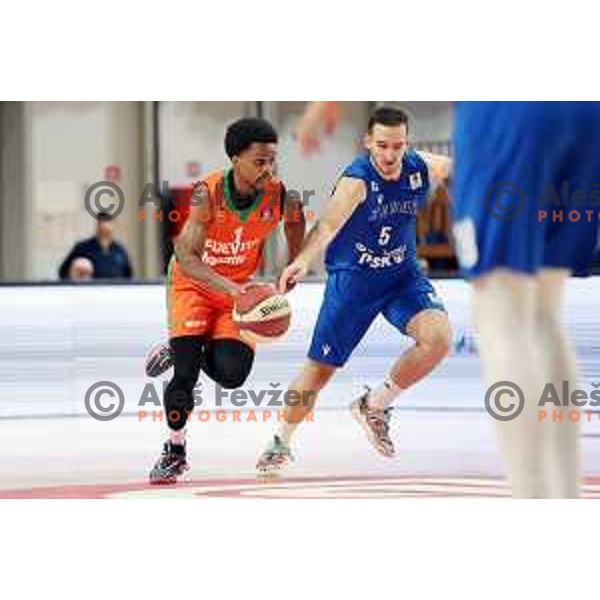 Yogi Ferrell in action during ABA league 2022-2033 regular season match between Cedevita Olimpija and Zadar in Ljubljana, Slovenia on November 26, 2022