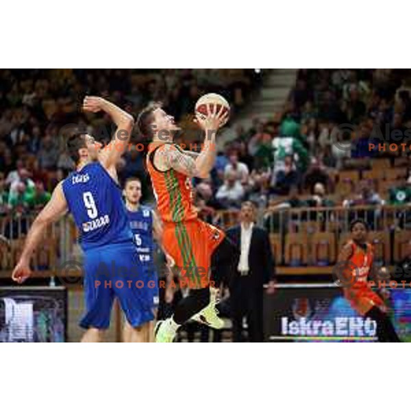 Josh Adams in action during ABA league 2022-2033 regular season match between Cedevita Olimpija and Zadar in Ljubljana, Slovenia on November 26, 2022