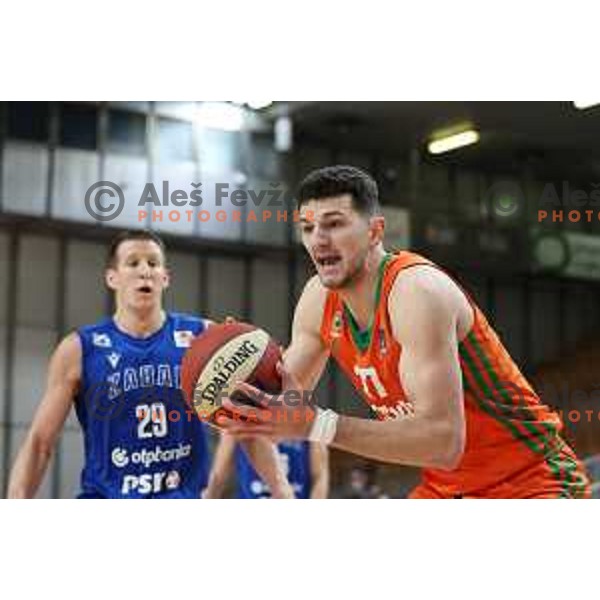 Karlo Matkovic in action during ABA league 2022-2033 regular season match between Cedevita Olimpija and Zadar in Ljubljana, Slovenia on November 26, 2022