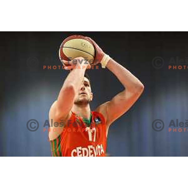 Karlo Matkovic in action during ABA league 2022-2033 regular season match between Cedevita Olimpija and Zadar in Ljubljana, Slovenia on November 26, 2022