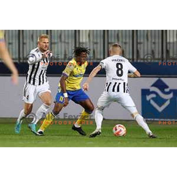 Bede Osuji in action during Prva Liga Telemach 2022-2023 football match between Koper and Mura at Bonifika Arena in Koper, Slovenia on November 30, 2022