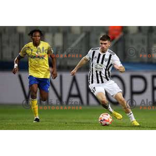 Mihael Klepac in action during Prva Liga Telemach 2022-2023 football match between Koper and Mura at Bonifika Arena in Koper, Slovenia on November 30, 2022