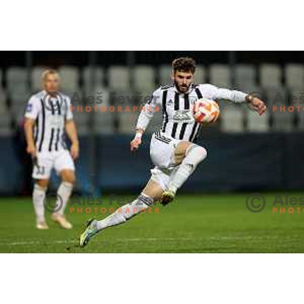 Dardan Shabanhaxhaj in action during Prva Liga Telemach 2022-2023 football match between Koper and Mura at Bonifika Arena in Koper, Slovenia on November 30, 2022