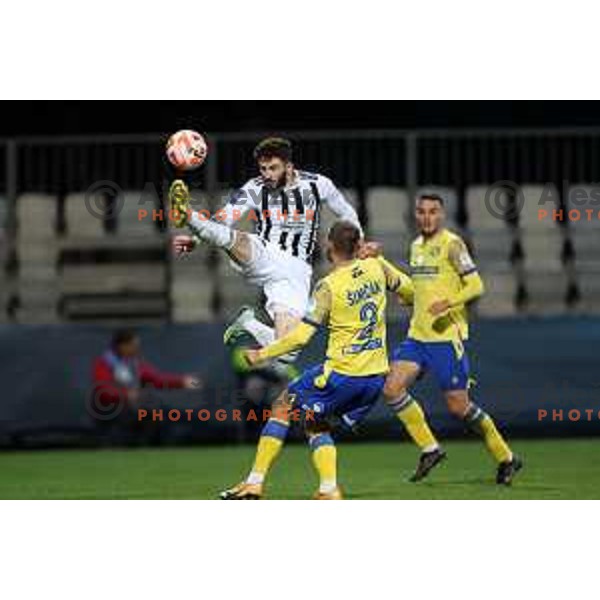 Dardan Shabanhaxhaj in action during Prva Liga Telemach 2022-2023 football match between Koper and Mura at Bonifika Arena in Koper, Slovenia on November 30, 2022