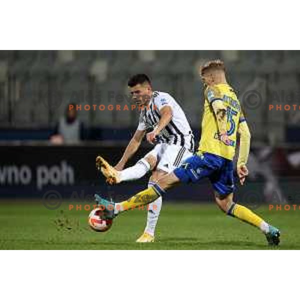 Mirlind Daku in action during Prva Liga Telemach 2022-2023 football match between Koper and Mura at Bonifika Arena in Koper, Slovenia on November 30, 2022