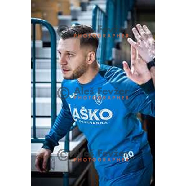 Aleks Vlah in action during EHF Champions League handball match between RK Celje Pivovarna Lasko and Pick Szeged in Dvorana Zlatorog, Celje, Slovenia on November 30, 2022. Photo: Jure Banfi