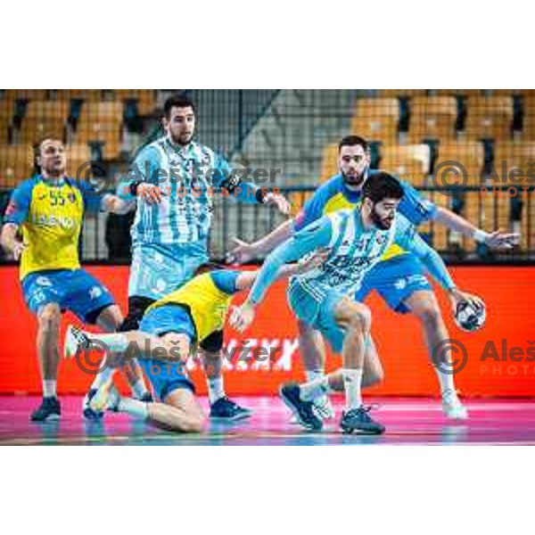 Imanol Garciandia in action during EHF Champions League handball match between RK Celje Pivovarna Lasko and Pick Szeged in Dvorana Zlatorog, Celje, Slovenia on November 30, 2022. Photo: Jure Banfi