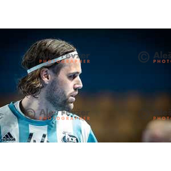 Dean Bombac in action during EHF Champions League handball match between RK Celje Pivovarna Lasko and Pick Szeged in Dvorana Zlatorog, Celje, Slovenia on November 30, 2022. Photo: Jure Banfi