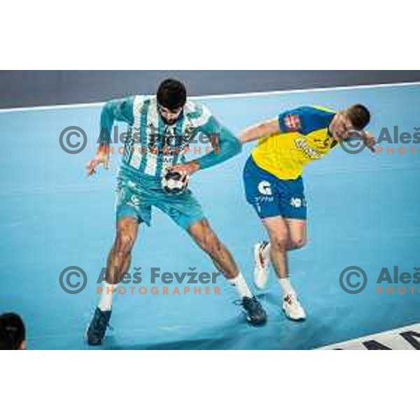 Imanol Garciandia in action during EHF Champions League handball match between RK Celje Pivovarna Lasko and Pick Szeged in Dvorana Zlatorog, Celje, Slovenia on November 30, 2022. Photo: Jure Banfi