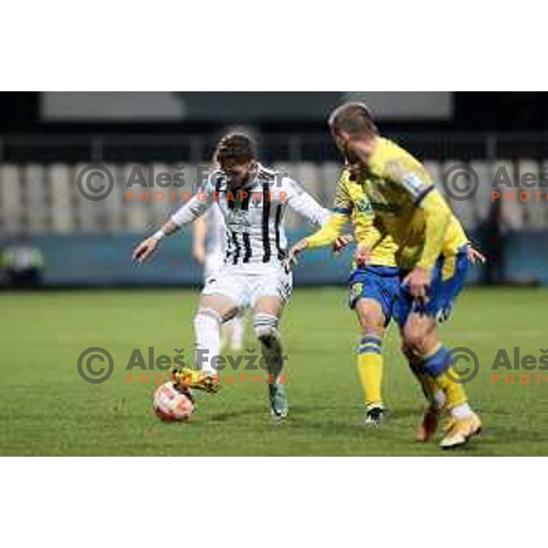 Dardan Shabanhaxhaj in action during Prva Liga Telemach 2022-2023 football match between Koper and Mura at Bonifika Arena in Koper, Slovenia on November 30, 2022