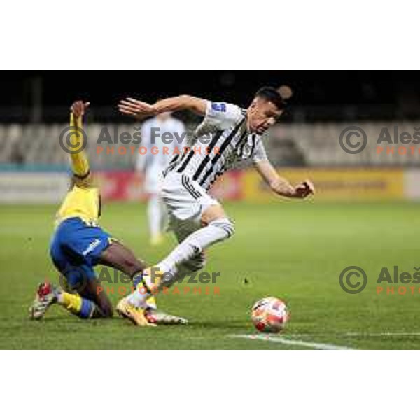 Mirlind Daku in action during Prva Liga Telemach 2022-2023 football match between Koper and Mura at Bonifika Arena in Koper, Slovenia on November 30, 2022