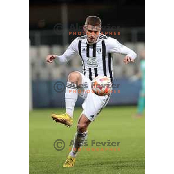 Amar Beganovic in action during Prva Liga Telemach 2022-2023 football match between Koper and Mura at Bonifika Arena in Koper, Slovenia on November 30, 2022