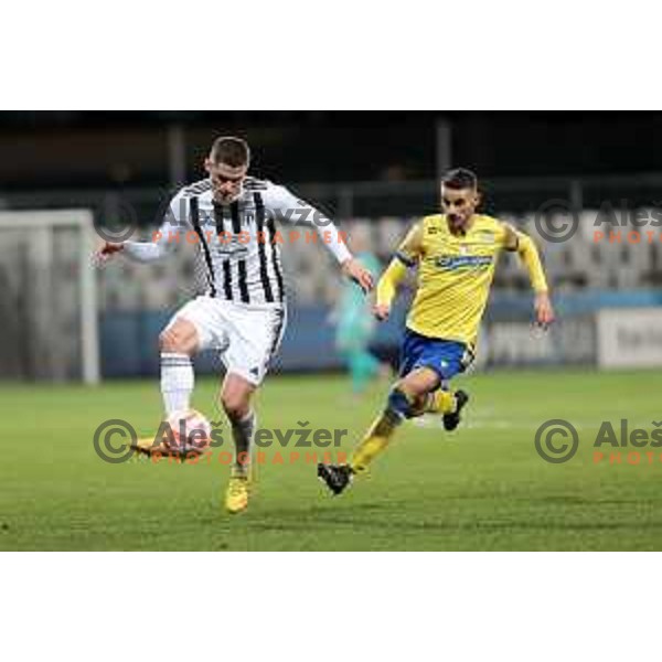 Amar Beganovic in action during Prva Liga Telemach 2022-2023 football match between Koper and Mura at Bonifika Arena in Koper, Slovenia on November 30, 2022