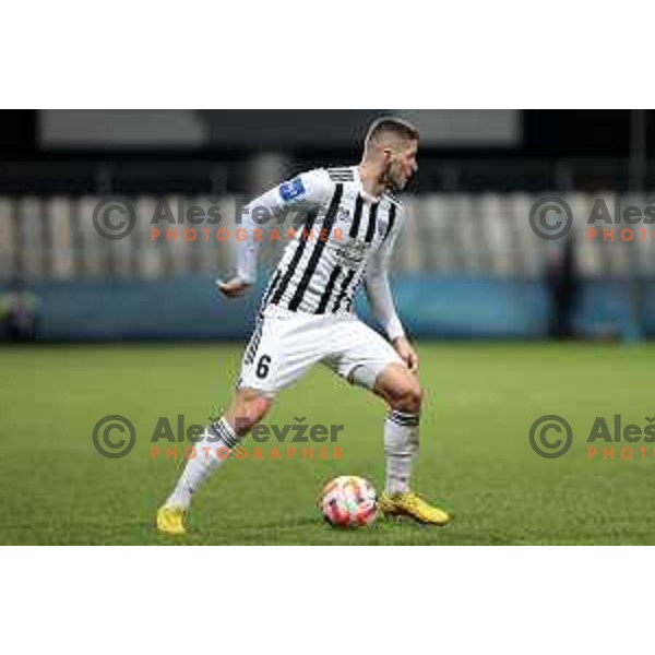 Amar Beganovic in action during Prva Liga Telemach 2022-2023 football match between Koper and Mura at Bonifika Arena in Koper, Slovenia on November 30, 2022