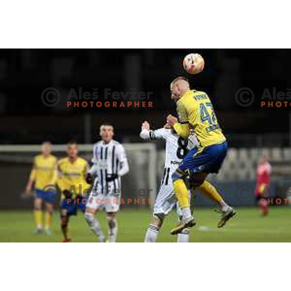 in action during Prva Liga Telemach 2022-2023 football match between Koper and Mura at Bonifika Arena in Koper, Slovenia on November 30, 2022