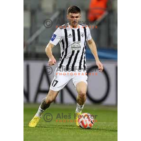 Mihael Klepac in action during Prva Liga Telemach 2022-2023 football match between Koper and Mura at Bonifika Arena in Koper, Slovenia on November 30, 2022