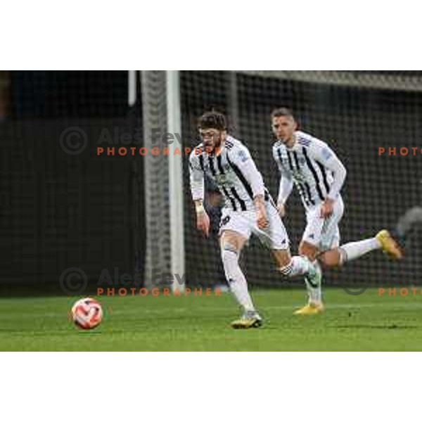 Dardan Shabanhaxhaj in action during Prva Liga Telemach 2022-2023 football match between Koper and Mura at Bonifika Arena in Koper, Slovenia on November 30, 2022